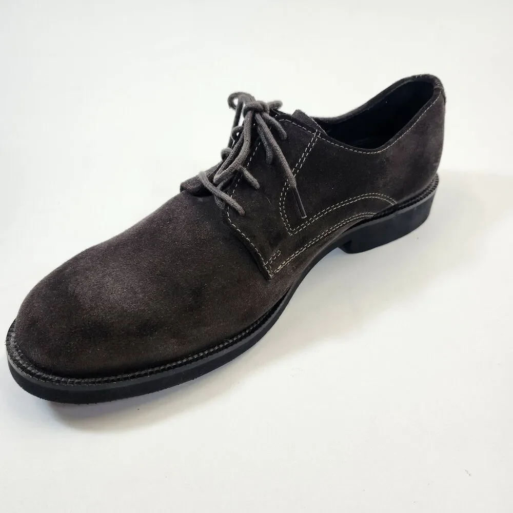 Bostonian Mens 10M Brown Suede Plain Toe Derby Shoes Leather Casual Dress Oxford